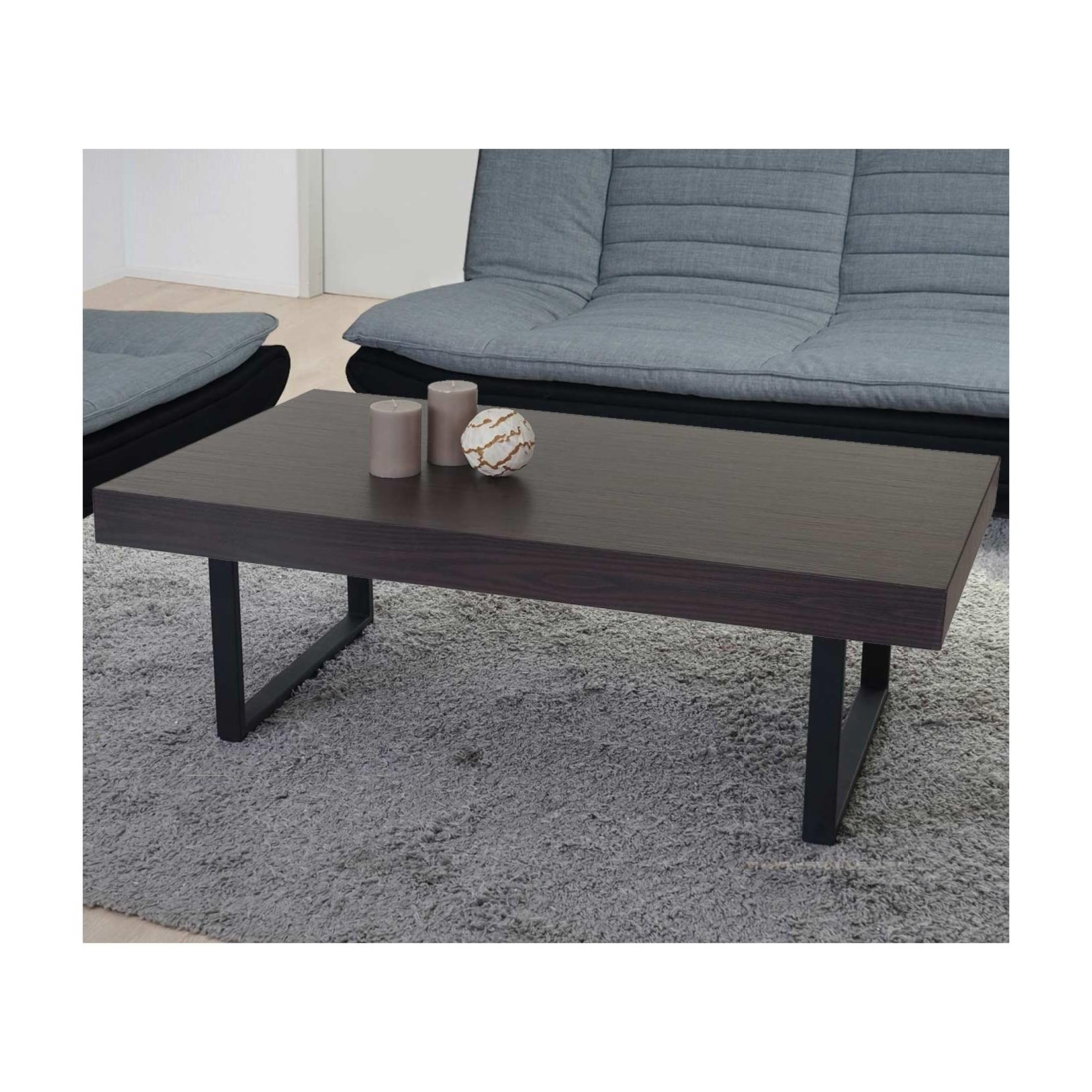 Couchtisch Genk H576, Wohnzimmertisch, MVG 40x110x60cm ~ Wenge, dunkle Metall-Füße