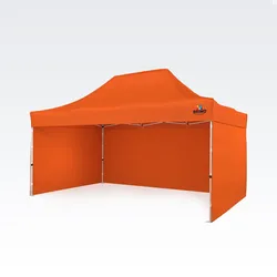 Rennzelt 3x4,5m - mit 3 Wänden - Orange