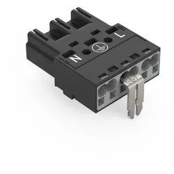 Wago 770-213/002-000 Stecker,mit PE-Direktkontakt,3-polig,schwarz 770213002000  - 100 Stück