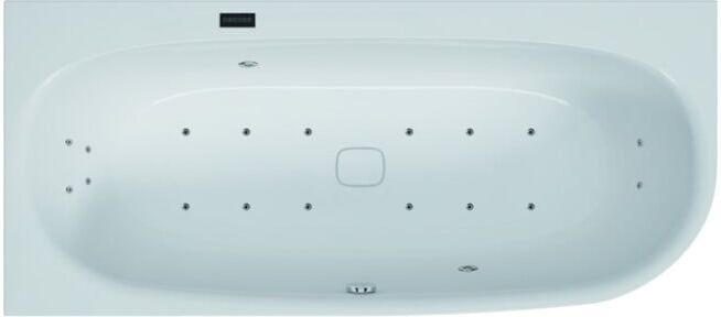 Hoesch Whirlpool iSensi coin 1900x900 Monolith remplissage gauche chrome, bicolore blanc-noir (3855i.111305002)