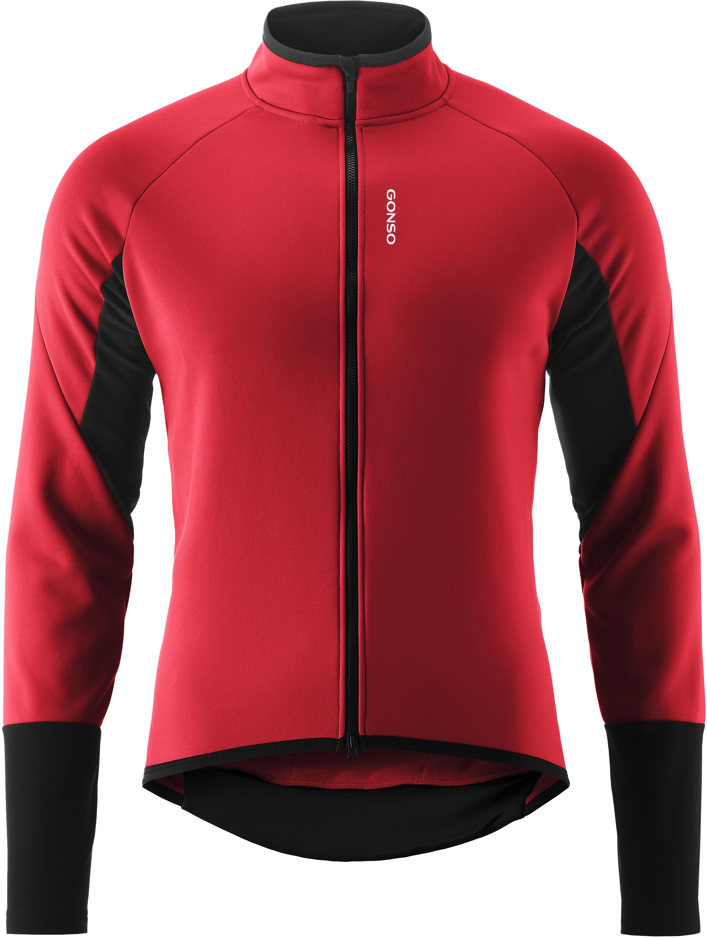 Fahrradjacke GONSO "ROAD JACKET SOFTSHELL 2 M", Herren, Gr. XXL, rot (ziegelrot), 80% Polyester, 15% Polyamid, 5% Elasthan, Rundhals, Jacken Fahrradjacke, Herren Softshell-Jacke, atmungsaktive Radjacke, Tight Fit ziegelrot XXL