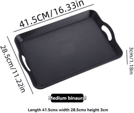 Inspire Picks Multi Purpose Serving Tray With Handles Anti Skid Food & Dining Tray black m