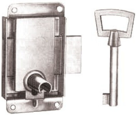 Serrure vitrines à pattes largeur 30 mm zingué VACHETTE 11220000