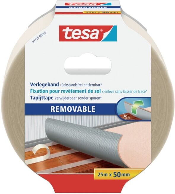 tesa® 55735 Ruban de pose double face Removable 25 m × 50 mm transparent (55735-00014-11)