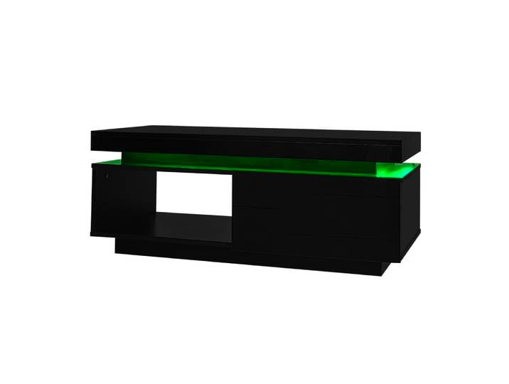 Meuble tv en panneau de particules noir avec led 181 cm