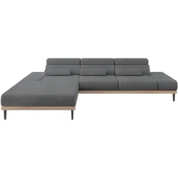 ELEKTRISCHES ECKSOFA Links MONA 316x205x85 Dunkelgrau Cord