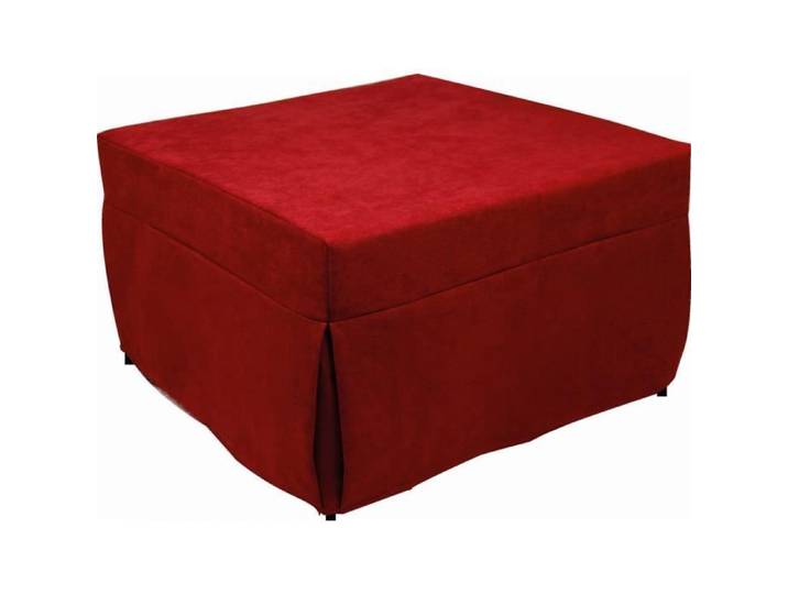 Dmora Pouf transformable en lit en tissu rouge