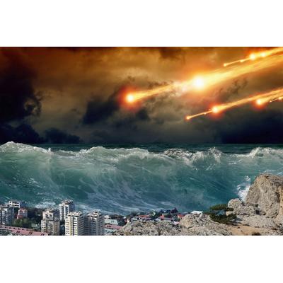 Fototapete PAPERMOON "Apokalyptischer Tsunami", bunt, B:3m L:2,23m, Vlies, Tapeten