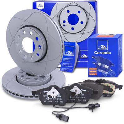 Ate POWERDISC Bremsscheiben +CERAMIC Bremsbeläge mit VWK vorne [Hersteller-Nr. 10696245] für Skoda, VW