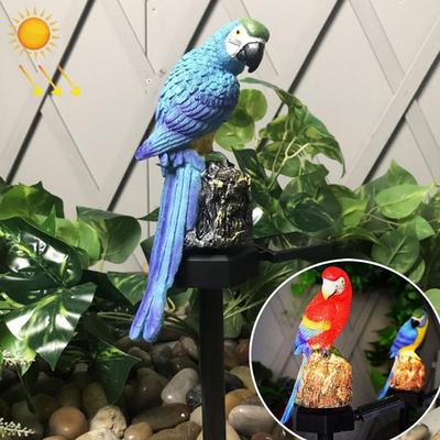 Snug & Styled Solar Garden Lamp Resin Parrot Outdoor Solar Lawn Light For Courtyard Decor blue
