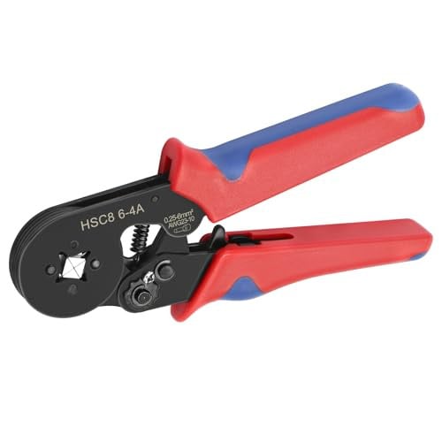 Heschen Krimptang HSC8 6-4A Rood - Mini Zelfverstelbare Krimptang voor 0,25-6,0 mm² (23-10 AWG) Vierkante Adereindhulzen