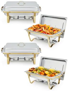 Garvee 2/4/6 Pack Chafing Dishes for Buffet, 8QT Stainless Steel Buffet Servers and Food Warmers
