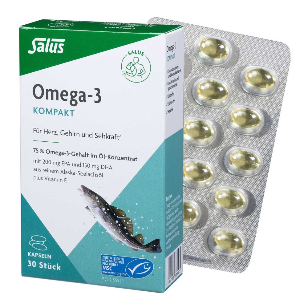 SALUS Pharma GmbH Omega-3 Kompakt aus reinem Alaska-seelachsöl Salus 16151445