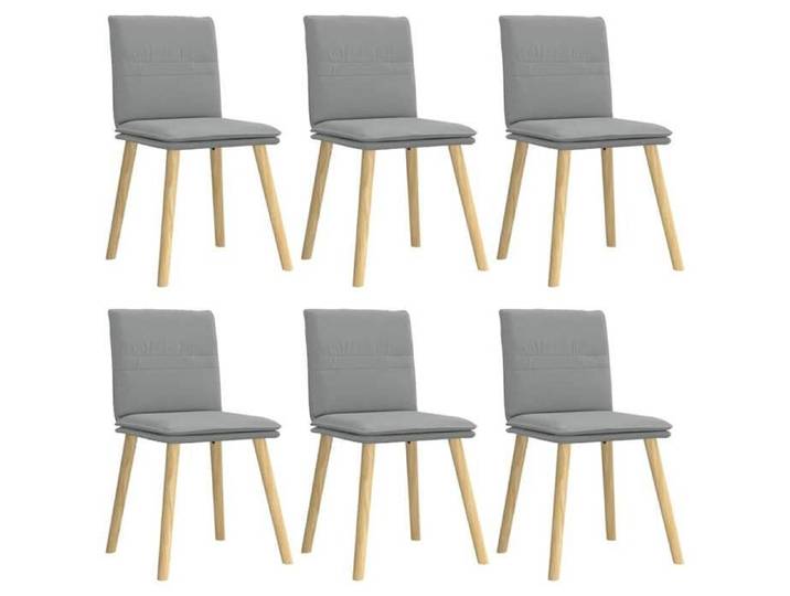 Winter Sale Chaises de cuisine (6 pièces) Gris Clair 45x54x86 cm en tissu et bois d'hévéa avec design ergonomique et Matière Respi