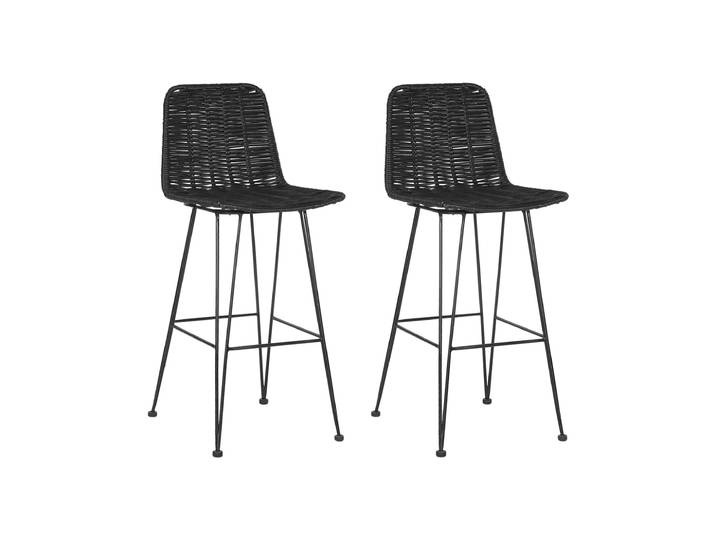 Lot de 2 chaises de bar rotin noir