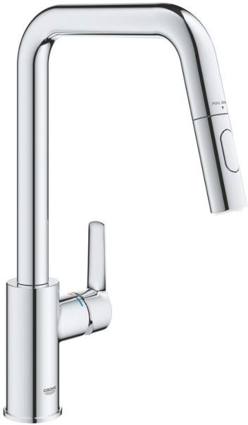 Grohe Start Küchenarmatur 30631000 chrom, hoher Auslauf, herausziehbare Dual Spülbrause