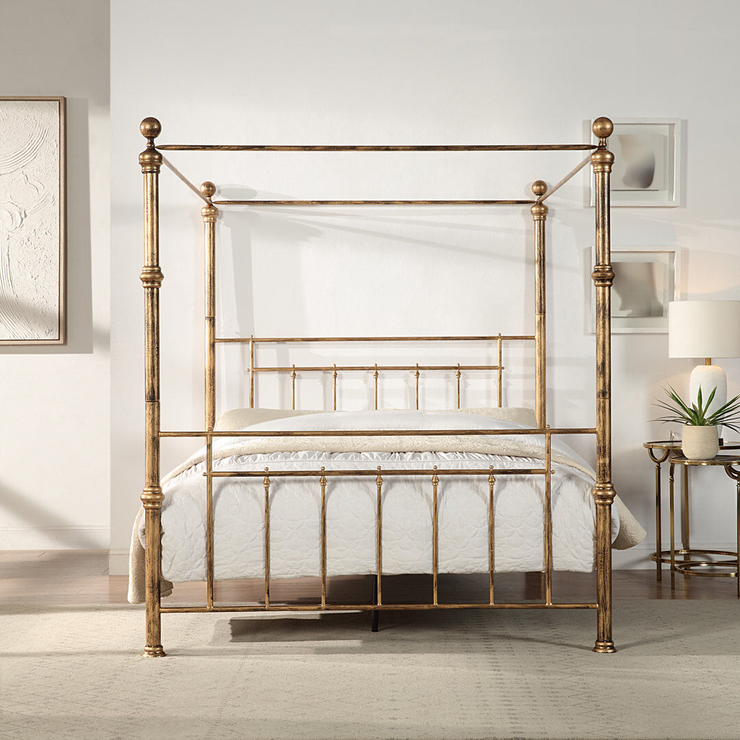 ClassicLiving Freudenburg Metal Bed Gold King - DE (158 x 210.5 cm)