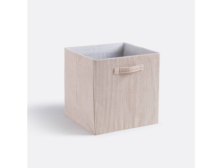 LA REDOUTE Panier cube pliable, velours côtelé, Veloudo Beige Ecru