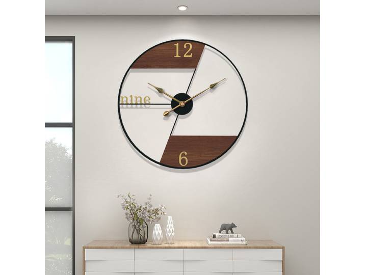 Horloge murale en fer de Style rétro européen, horloge créative dans le salon, Silence sur le temps