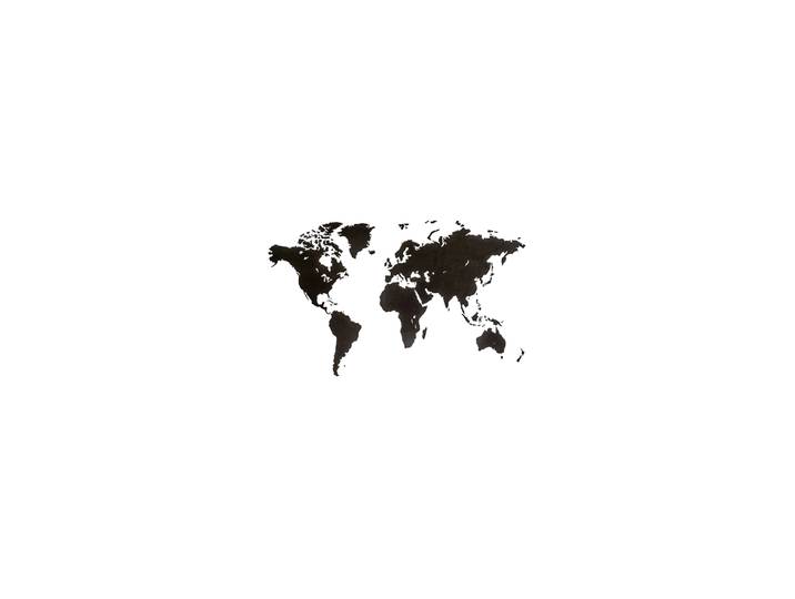 Design Wandobjekt „DIY Wooden World Map“ Schwarz 90 x 54 cm MiMi Innovations