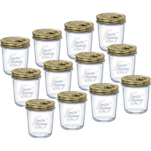 Bormioli-Rocco Einmachglas Quattro Stagioni, mit Schraubdeckel, 320 ml, zum Einkochen, luftdicht, Twist-Off, 12 Stück