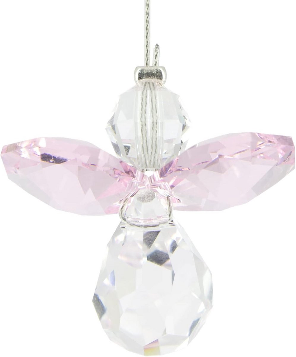 Kristallen Engel Bewaarder Beschermengel Figuur Roze - 16 x 2.5 cm