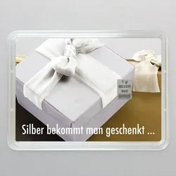 Silberbarren 1g "Silber bekommt man geschenkt"