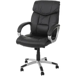 Mendler Bürostuhl HWC-A71, Chefsessel Drehstuhl, Kunstleder ~ schwarz