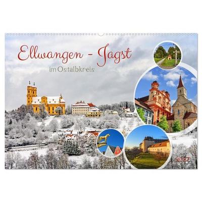 Ellwangen - Jagst im Ostalbkreis (Wandkalender 2027 DIN A2 quer), CALVENDO Monatskalender