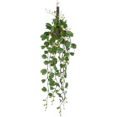 Kunstpflanze CREATIV GREEN "Bauhinia", grün, H:90cm, Kunststoff, Kunstpflanzen, Kunstpflanze, mit detailgetreuen Blattranken an Reisigkugel