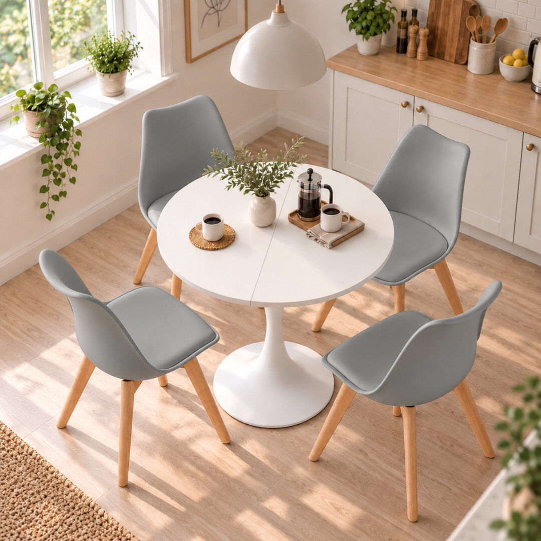 Norden Home 4 -Person Dining Set White/Grey