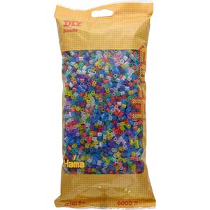 Hama-Perlen Bügelperlen 205-54 Glitter-Mix, Ø 5 mm, 6 Farben sortiert, Glitter, 6.000 Stück