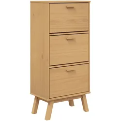 vidaXL Schuhschrank OLDEN Braun 55x35x120 cm Massivholz Kiefer