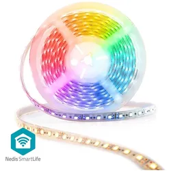 Nedis, LED Streifen, SmartLife LED-Streifen Wi-Fi Kaltweiss / RGB / Warmweiss SMD 5.00 m IP21 2700 - 65 (Kaltweiss, Mehrfarbig, RGB, Warmweiss, 500 cm, Indoor)