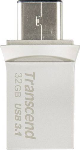 Transcend JetFlash 890 USB-Zusatzspeicher Smartphone/Tablet Silber 32 GB USB-A (USB 3.2 Gen 2), USB-C
