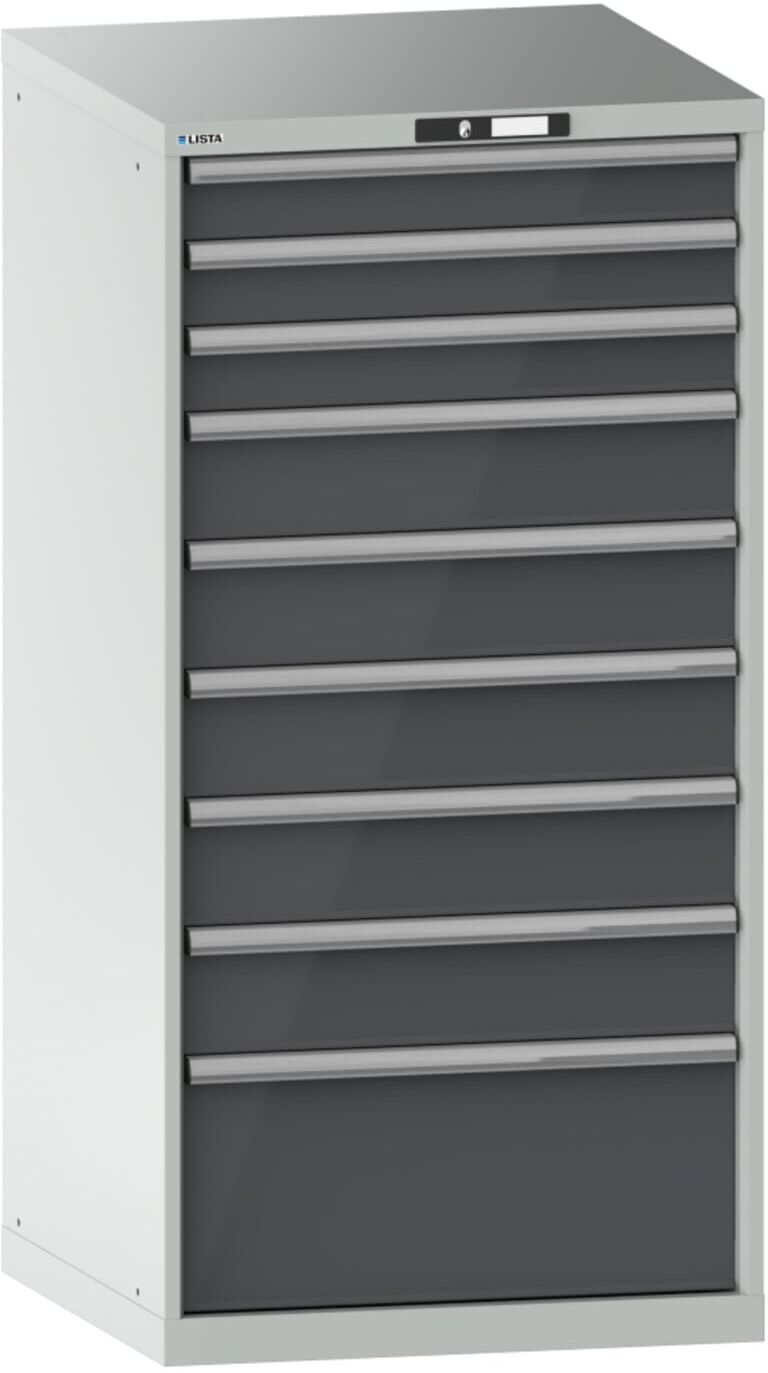 Lista Schubladenschrank 36x36E (BxTxH) 717x725x1450mm KEY Lock R7035/N6502 (13.106.519)