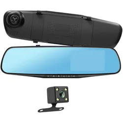 Avizar Rückspiegel Dashcam (Eingebautes Display, Full HD), Dashcam, Schwarz