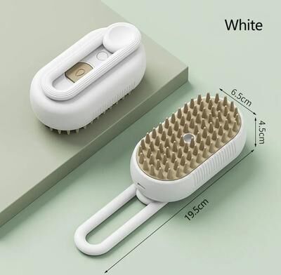 Uplift Essentials 3 in 1 Rechargeable Electric Steamy Grooming Brush white