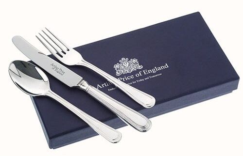 Arthur Price of England Bead Silver Plated 3 Piece Child Cutlery Gift Set