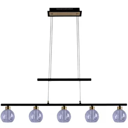 Näve LED Glas-/Pendelleuchte "BRASS" L: 90cm schwarz