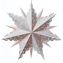 MARELIDA Papierstern Crystal Weihnachtsstern Faltstern Leuchtstern D: 62cm inkl. Kabel