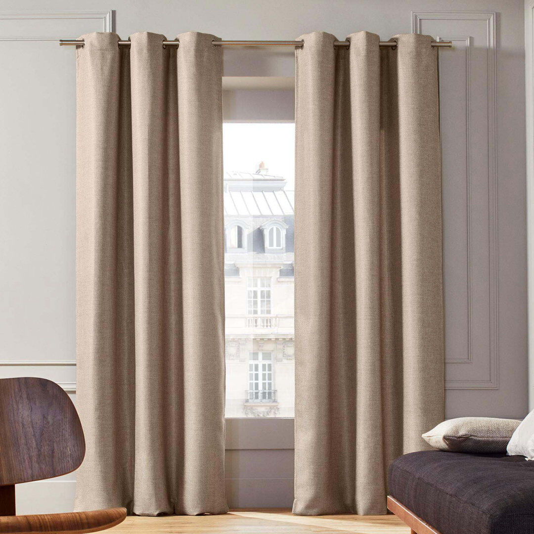 17 Stories Hearns Room Darkening Single Curtain Panel Light Beige 350 W x 277 D cm