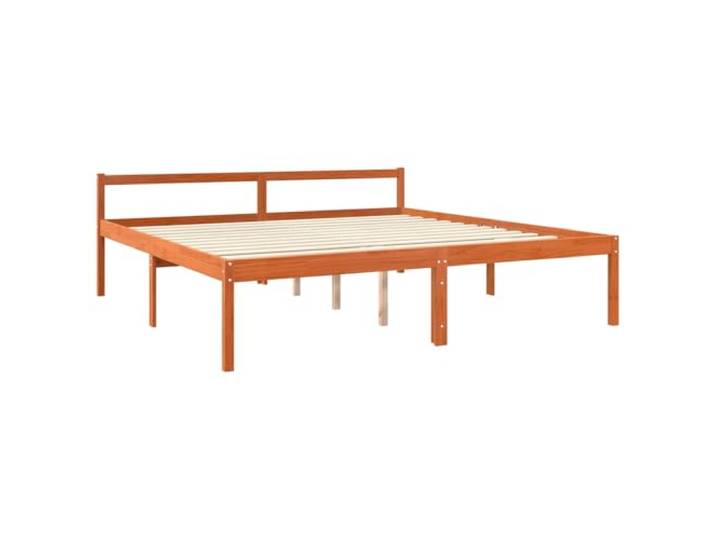 KTHLBRH Bettgestell braun gewachst 200 x 200 cm Kiefer massiv Lattenrost, minimalistisches Design, 200 kg Kapazität, pflegeleicht