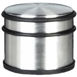Relaxdays Türstopper aus Edelstahl, Gummi-Schutz, Puffer für schwere Türen und Fenster, HBT: ca. 7,5x9,5x9,5 cm, silber