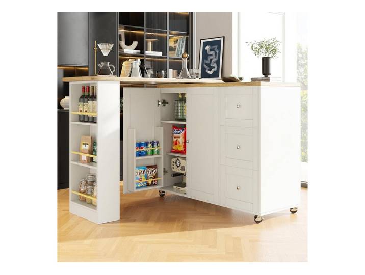 LuxusKollektion Bartisch Bartisch ausziehbar weiß (1-St)