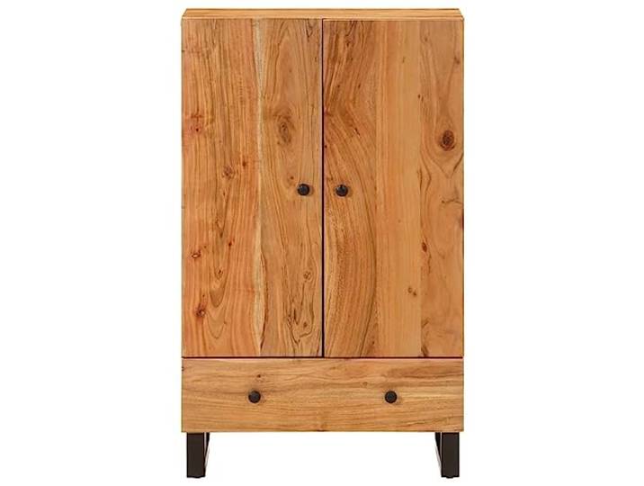 KTHLBRH Sideboard 2 Fächer 1 Schublade 60 x 33 x 100 cm Akazienholz Eisen Massives Akazienholz, Eisenbeine, industrieller Stil, viel Stauraum, Montage erforderlich