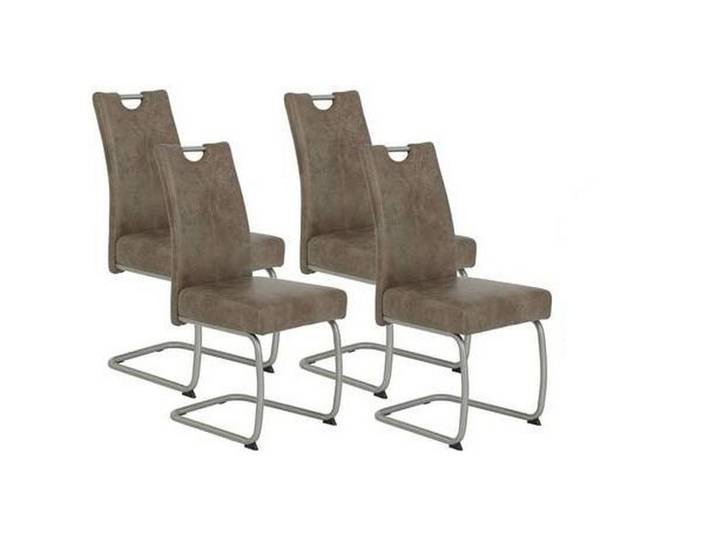 P & B Schwingstuhl-Set, Schlamm, Metall, Vintage, Rundrohr, C-Form, 43x99x58 cm, mit Griff, Esszimmer, Stühle, Esszimmerstühle, Schwingstühle