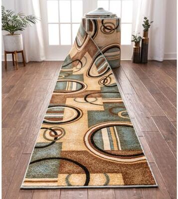 Well Woven Custom Size Runner Barclay Arcs & Shapes Modern Hallway Stair Rug