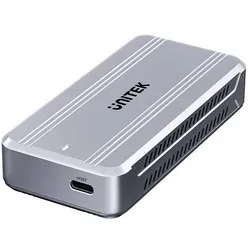Unitek Obudowa SSD M2 Nvme Usb4 40gbps + Aktywne Chłodzenie (M.2), Festplattengehäuse, Silber