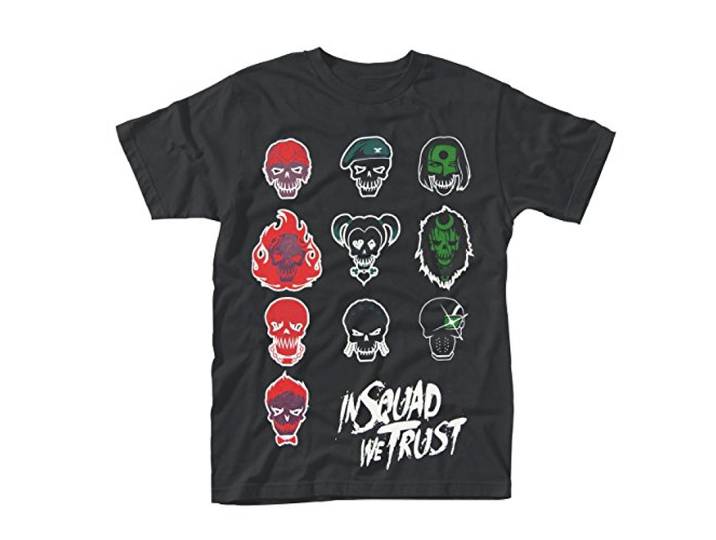 Plastic hoofd mannen zelfmoord Squad Gezichten T-Shirt